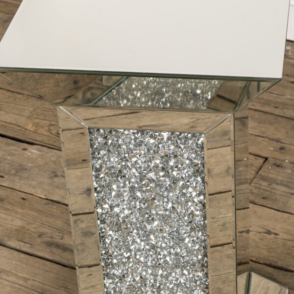 Diamond Crush | Mirrored Plinth Side Table T C - Image 6